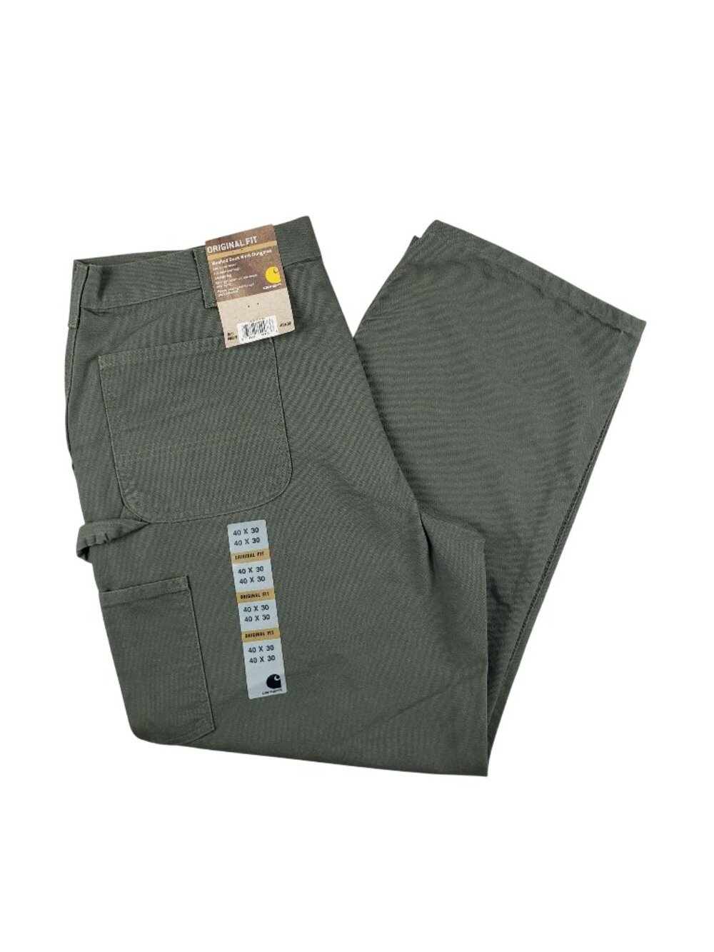 NWT Carhartt Men 40x30 Washed Duck Work Dungaree Carpenter Canvas Pants B11 MOS